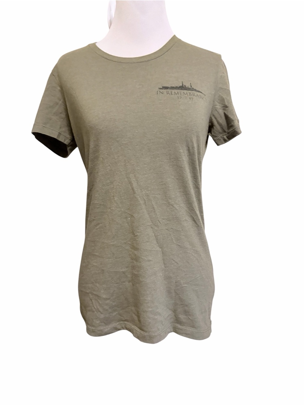 TIL Valhalla project Medium Pearl Harbor Remembrance Olive Green Graphic T-Shirt